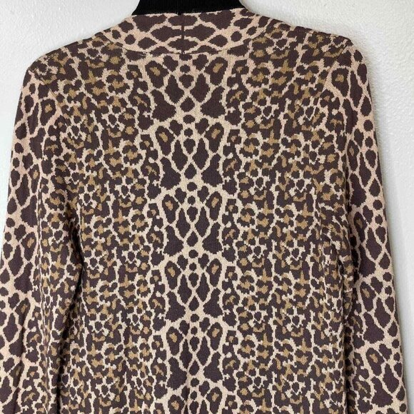 Soft‎ Surroundings Leopard Cardigan Sweater Womens Small Brown Long Sleeve Open - Picture 11 of 11